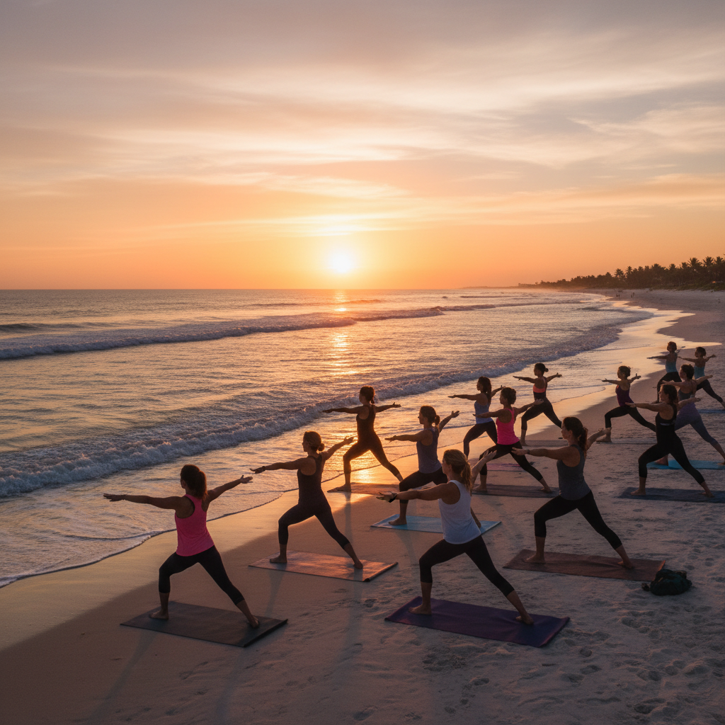 Sunrise Yoga at Wrightsville Beach